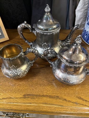 Antique poole silver co - 3-pc,