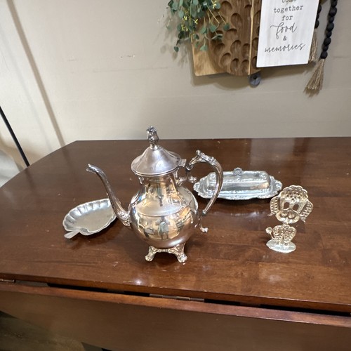 Silver plate tea pot - plate, trade